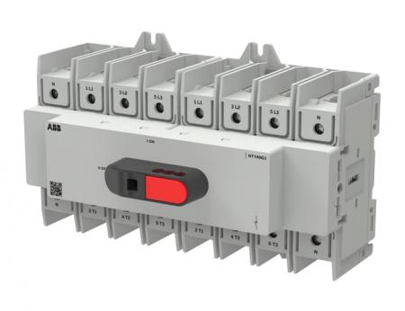 ABB OT100G3-8BS Lasttrennschalter OT Plus 100 A, Baugröße G3, 8-polig, DIN-Montage, Schraubklemmen IEC60947-3, UL60947-4-1 und UL98