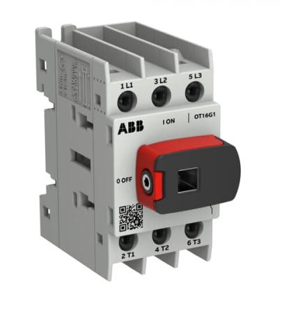ABB OT16G1-3BQ Lasttrennschalter OT Plus 16 A, Baugröße G1, 3-polig, inkl. Griff Montageplatte,Federzugklemmen, IEC60947-3 und UL60947-4-1