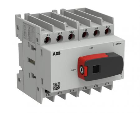 ABB OT40G1-6BS Lasttrennschalter OT Plus 40 A, Baugröße G1, 6-polig, inkl. Griff Montageplatte, Schraubklemmen IEC60947-3 und UL60947-4-1