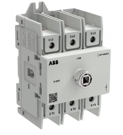 ABB OT125G3-3BSU/32 Lasttrennschalter OT Plus 125 A, Baugröße G3, 3-polig, exkl.Griff, DIN-Montage Schraubklemmen, IEC und UL, inkl. Ring für Wellenmontage, Großverpackung 32 St.