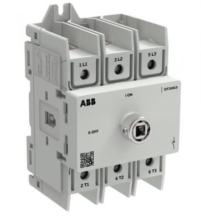 ABB OT30G3-3BSU/32 Lasttrennschalter OT Plus 30 A, Baugröße G3, 3-polig, exkl. Griff, Montageplatte Schraubklemmen, U98, inkl. Ring für Wellenmontage, Großverpackung 32 St.