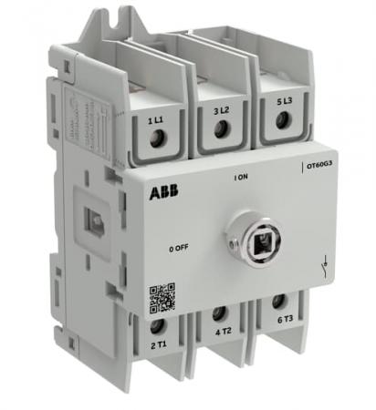 ABB OT60G3-3BSU/32 Lasttrennschalter OT Plus 60 A, Baugröße G3, 3-polig, exkl. Griff, Montageplatte Schraubklemmen, U98, inkl. Ring für Wellenmontage, Großverpackung 32 St.