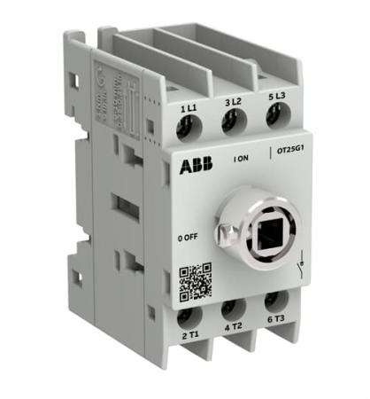 ABB OT25G1-3BSU/48 Lasttrennschalter OT Plus 25 A, Baugröße G1, 3-polig, exkl. Griff, Montageplatte Schraubklemmen, IEC und UL, inkl. Ring für Wellenmontage, Großverpackung 48 St.
