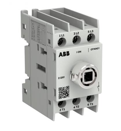 ABB OT40G1-3BSU/48 Lasttrennschalter OT Plus 40 A, Baugröße G1, 3-polig, exkl. Griff, Montageplatte Schraubklemmen, IEC und UL, inkl. Ring für Wellenmontage, Großverpackung 48 St.