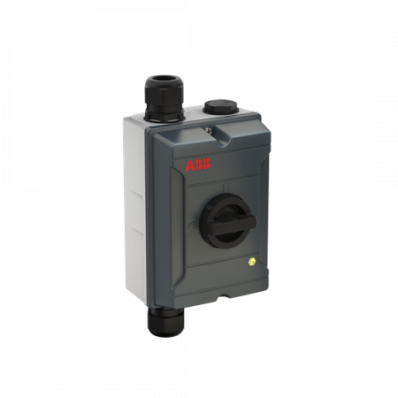 ABB OTA63GS3BX ATEX EMV-Wartungsschalter, 3-polig 415V AC23 63A, 30kW, mit schwarzem Griff Aluminiumgehäuse IP65 Einführung oben und unten