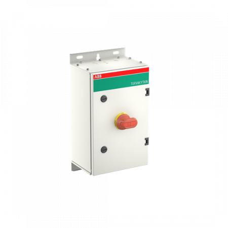 ABB OTL80GA6M Wartungsschalter, 6-polig 415V AC23 80A, 45kW, mit rot-gelbem Griff Stahlblechgehäuse IP65 Einführung oben und unten
