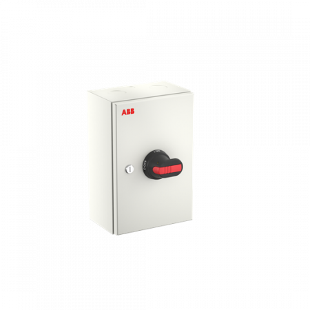 ABB OTL80GB4M Wartungsschalter, 4-polig 415V AC23 80A, 45kW, mit schwarzem Griff Stahlblechgehäuse IP65 Einführung oben und unten