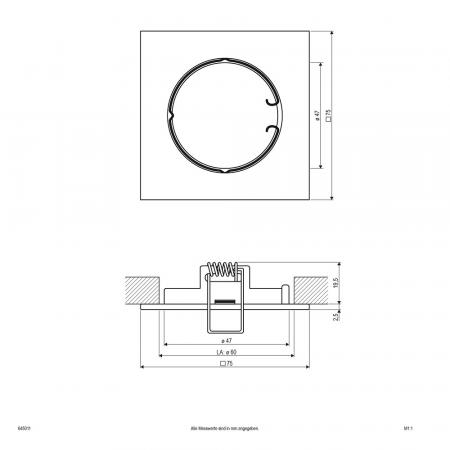 EVN Decken-Einbaustrahler für Niedervolt GU5.3 Leuchtmittel quadratisch chrom IP20 12V EinbauØ60