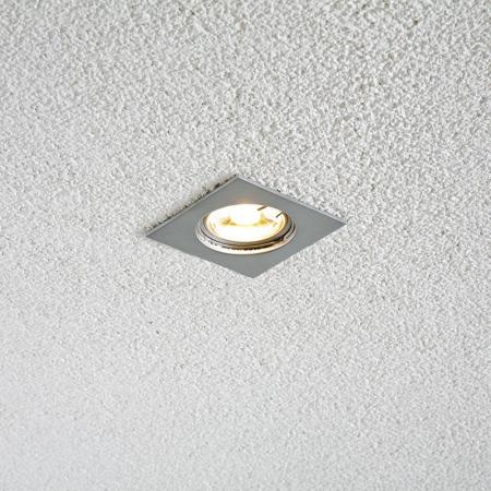 EVN Decken-Einbaustrahler für Niedervolt GU5.3 Leuchtmittel quadratisch chrom matt IP20 12V EinbauØ60