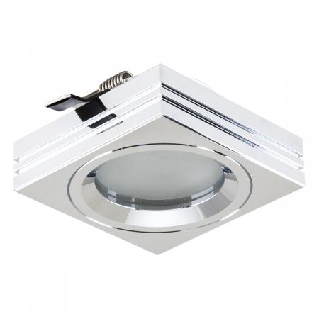 EVN Decken-Einbaustrahler für Niedervolt GU5.3 Leuchtmittel quadratisch chrom IP65 12V EinbauØ65