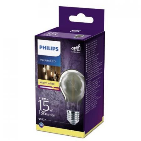 PHILIPS E27 LED Classic Smoky Lampe 2.3W wie 15W 1800K extra warmweißes behagliches Licht