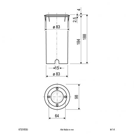 EVN LED Bodeneinbau Leuchte rund IP66 5W 3000K 450lm DIMM EinbauØ88
