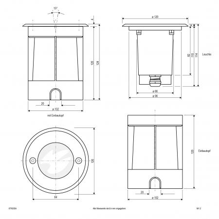 EVN Schwenkbare Bodeneinbauleuchte, IP67 679235A