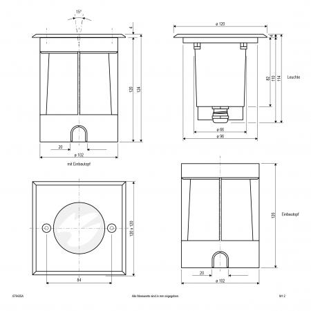 EVN Schwenkbare Bodeneinbauleuchte, IP67 679435A