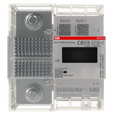 ABB D1D 15-ME 200 Modbus DC-Energiezähler für die Hutschiene MID & PTB, Nennstrom 200A