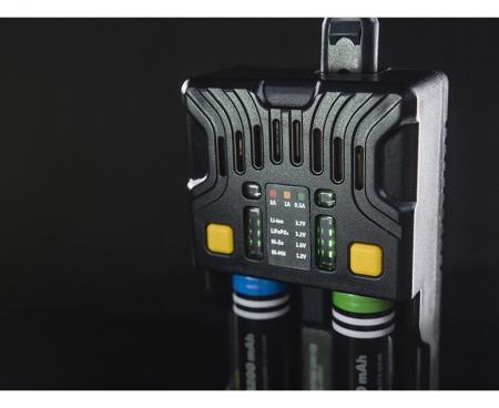 Armytek Uni C2 Steckertyp C - Universal-Ladegerät für IMR, Li-Ion 4.2V, Li-Ion 4.35V, Ni-MH, Ni-Cd und Li-FePO 4 - Akkus