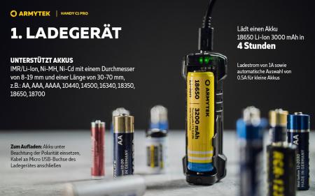 Armytek Mobiles Ladegerät Armytek Handy C1 Pro mit Powerbank-Funktion