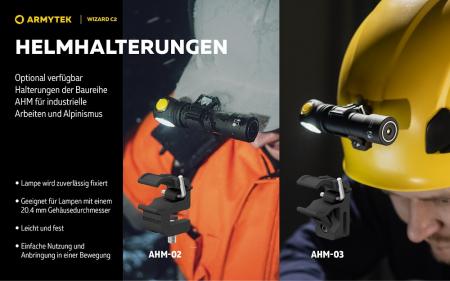 Armytek Wizard C2 Magnet USB Taschenlampe und Stirnlampe 3n1 mit Magnethalterung akkubetrieben (Warmes Licht)