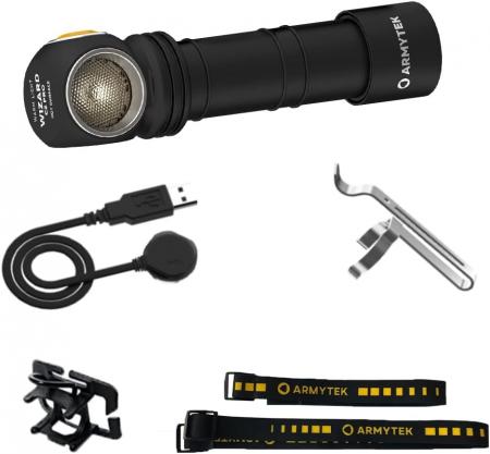 Armytek Wizard C2 Pro Magnet Taschen- und Stirnlampe mit Magnethalterung akkubetrieben warmweißes Licht