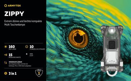 Armytek Zippy Schlüsselanhänger-Taschenlampe (Yellow Amber)