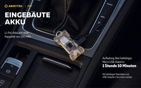 Armytek Zippy ES Mehrzweckleuchte mit Stahlclip (Blue Sapphire) 3 in 1