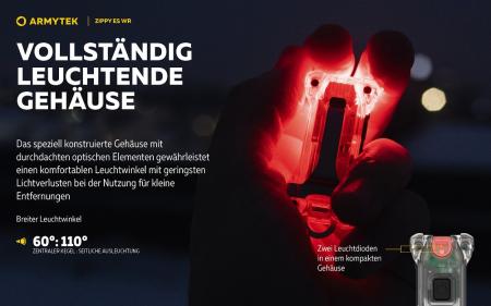 Armytek Zippy Extended Set WR (Blue Sapphire) 3 in 1, Multitaschenlampe, Schlüsselbundlampe, Stirnlampe, mit Clip