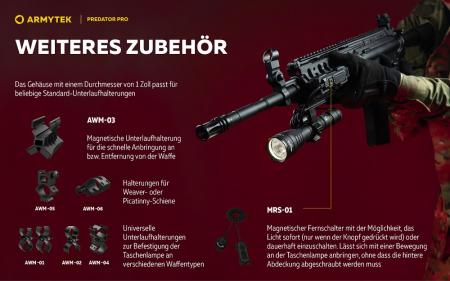 Armytek Predator Pro Pro White LED Taschenlampe akkubetrieben Magnet USB