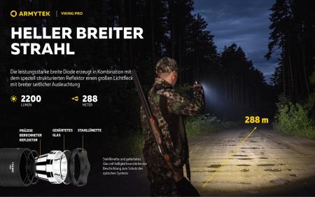Armytek Viking Pro Magnet USB LED Taschenlampe akkubetrieben warmes Licht