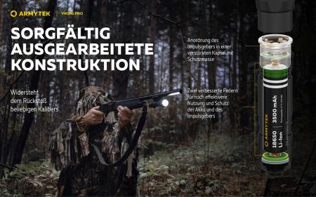 Armytek Viking Pro Magnet USB LED Taschenlampe akkubetrieben warmes Licht