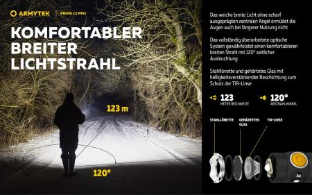 Armytek Prime C2 Pro Magnet USB Taschenlampe mit Magnethalterung akkubetrieben weißes Licht