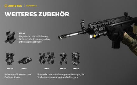 Armytek Partner C2 Magnet USB White Taschenlampe mit Magnethalterung akkubetrieben warmes Licht