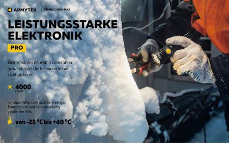 Armytek Prime C2 Pro Max Magnet USB Taschenlampe mit Magnethalterung akkubetrieben weißes Licht