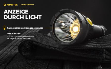 Armytek Prime C2 Pro Max Magnet USB Taschenlampe mit Magnethalterung akkubetrieben weißes Licht