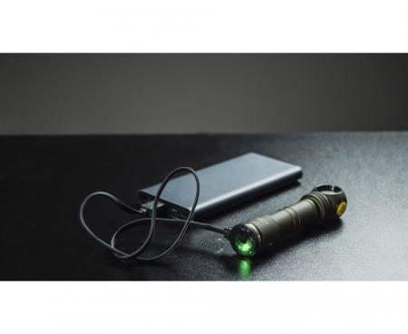 Armytek Wizard C2 Pro Magnet USB Olive Taschen- und Stirnlampe mit Magnethalterung akkubetrieben weißes Licht