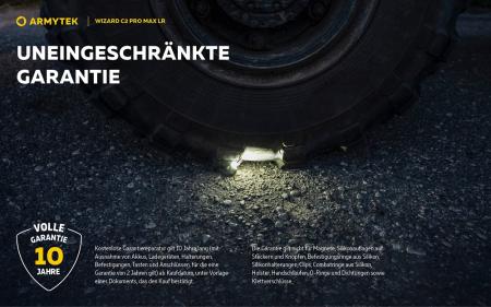 Armytek Wizard C2 Pro Max LR Taschen- und Stirnlampe mit Magnethalterung / Stirnhalterung akkubetrieben warmes Licht