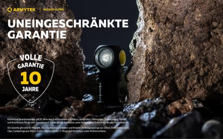 Armytek Wizard C1 Pro Magnet USB Taschenlampe und Stirnlampe 4 in1 mit Magnethalterung akkubetrieben warmes Licht