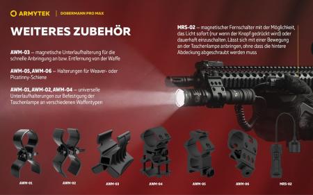 Armytek Dobermann Pro Max Magnet USB White Taschenlampe akkubetrieben, neutralweißes Licht