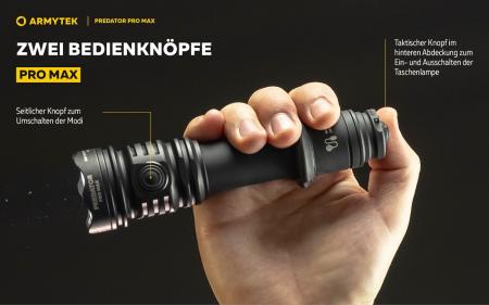Armytek Predator Pro Pro White LED Taschenlampe akkubetrieben Magnet USB, neutralweißes Licht