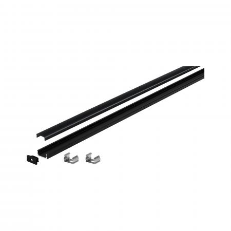 Paulmann 70522 Base Profil mit schwarzem Diffusor 1m schwarz eloxiert/schwarz Alu/Kunststoff