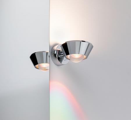 Regenbogen up&down LED Wandleuchte Sabik dimmbar Spritzwasserschutz Chrom Paulmann 70947
