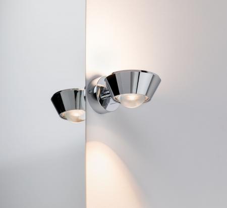 Regenbogen up&down LED Wandleuchte Sabik dimmbar Spritzwasserschutz Chrom Paulmann 70947