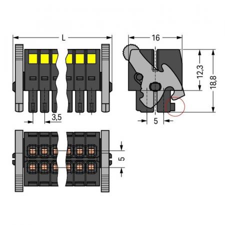 WAGO 713-1110/037-000 1-Leiter-Federleiste 2-reihig 20-polig 1,5 mm²