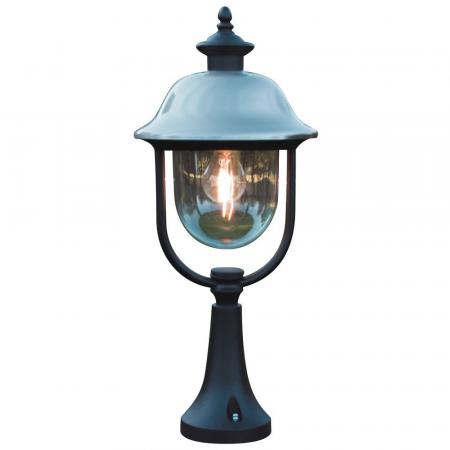 Konstsmide 7241-000 Parma Sockelleuchte Edelstahl 304 Lampendach, schwarz lackiertes Aluminium, klares Acrylglas