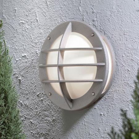 Oden Wandleuchte Konstsmide 515-312 silber lackiertes Aluminium, opales Acrylglas, handmade in EU