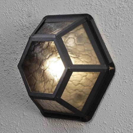 Castor Wandleuchte Konstsmide 533-750 schwarz lackiertes Aluminium, rauchfarbenes Acrylglas, handmade in EU