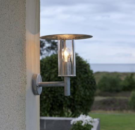 Konstsmide 660-320 Mode Wandleuchte galvanisierter Stahl, klares Polycarbonat Glas (bruchsicher und schlagfest), handmade in EU