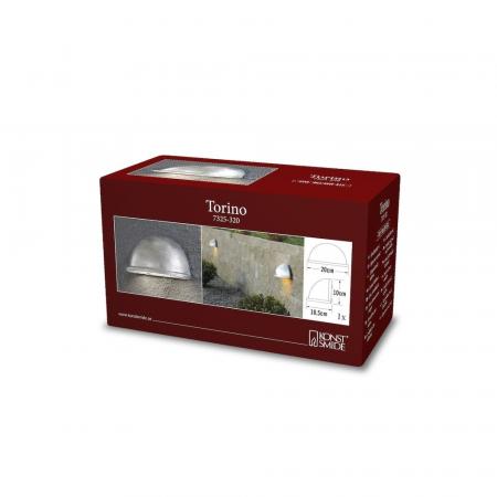 Konstsmide 7325-320 Torino Wandleuchte galvanisierter Stahl, Acrylglas