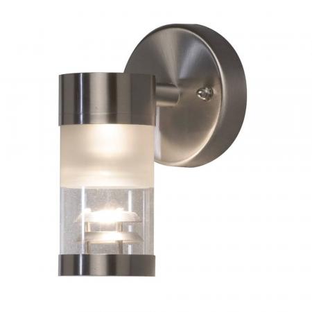 Konstsmide 7594-000 Bolzano Wandleuchte Edelstahl mit teilsatiniertem Glas