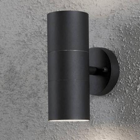 Konstsmide 7656-750 Modena Wandleuchte schwarz lackiertes Aluminium, klares Glas, Reflektor