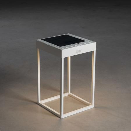 Mobile Akku USB & Solar Wand- und Tischleuchte PORTOFINO in weiß In&Out aus Aluminium IP54 von Konstsmide